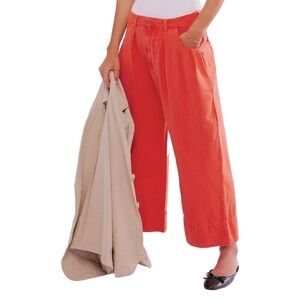 NEW FREE PEOPLE - Sweet Talk Chino Pants in Orange
